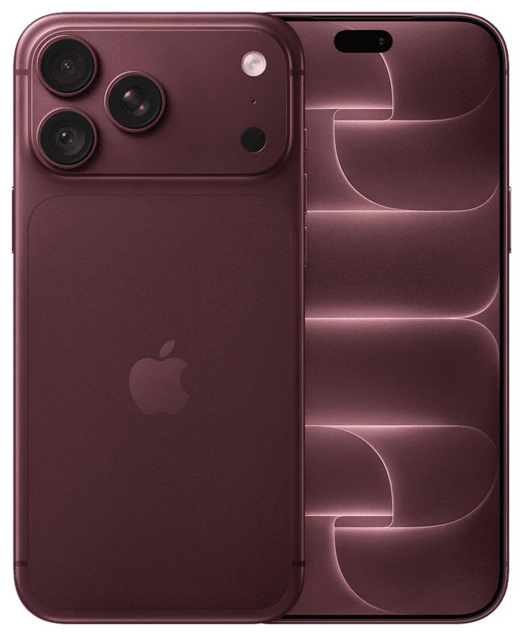 iPhone 18 Pro Max bordeaux, de dos et de face
